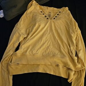 Medium yellow So cropped hoodie